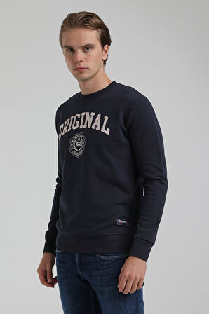 Bisiklet Yaka Lacivert Regular Sweatshirt 22FWM60132