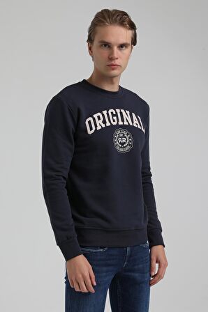 Bisiklet Yaka Lacivert Regular Sweatshirt 22FWM60132