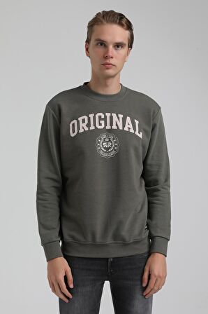Bisiklet Yaka Haki Regular Sweatshirt 22FWM60132