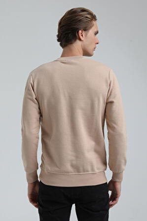 Bisiklet Yaka Bej Regular Sweatshirt 22FWM60132
