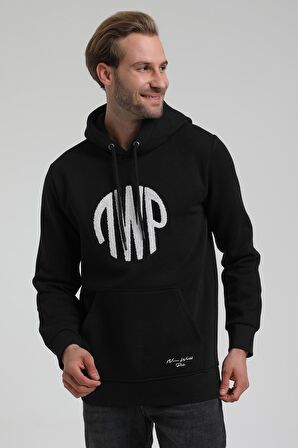 Kapüşonlu Siyah Slim Fit Sweatshirt 22FWM64037