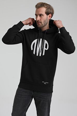 Kapüşonlu Siyah Slim Fit Sweatshirt 22FWM64037