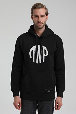 Kapüşonlu Siyah Slim Fit Sweatshirt 22FWM64037