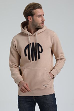Kapüşonlu Bej Slim Fit Sweatshirt 22FWM64037