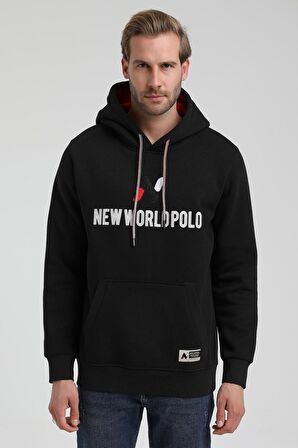 Kapüşonlu Siyah Slim Fit Sweatshirt 22FWM64032