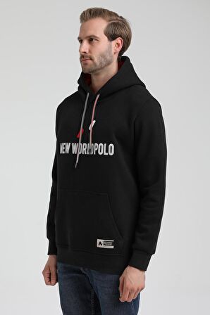 Kapüşonlu Siyah Slim Fit Sweatshirt 22FWM64032