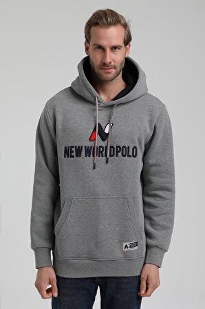 Kapüşonlu Gri Slim Fit Sweatshirt 22FWM64032