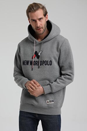 Kapüşonlu Gri Slim Fit Sweatshirt 22FWM64032
