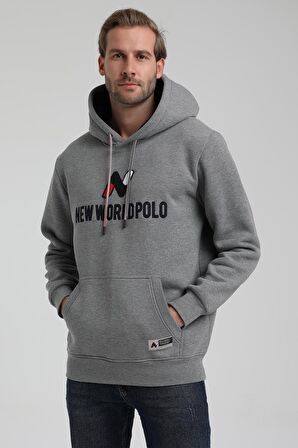 Kapüşonlu Gri Slim Fit Sweatshirt 22FWM64032