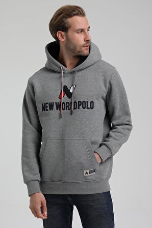 Kapüşonlu Gri Slim Fit Sweatshirt 22FWM64032