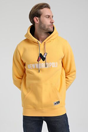 Kapüşonlu Hardal Slim Fit Sweatshirt 22FWM64032