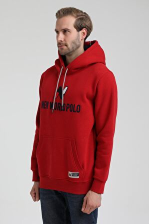 Kapüşonlu Kırmızı Slim Fit Sweatshirt 22FWM64032
