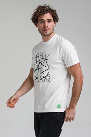New World Polo Bisiklet Yaka Ekru Regular Custom Tişört 23SSM20285