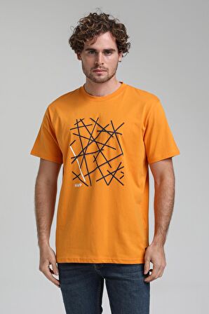 New World Polo Bisiklet Yaka Turuncu Regular Custom Tişört 23SSM20285
