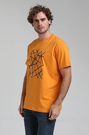New World Polo Bisiklet Yaka Turuncu Regular Custom Tişört 23SSM20285