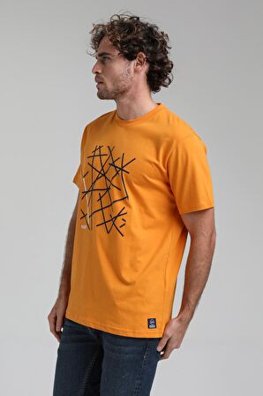 New World Polo Bisiklet Yaka Turuncu Regular Custom Tişört 23SSM20285