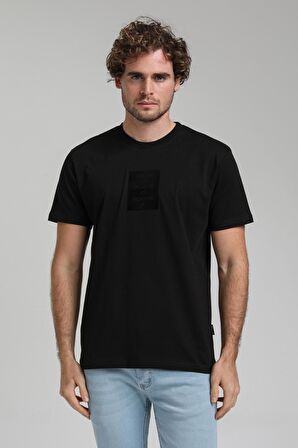 Bisiklet Yaka Siyah Slim Fit Tişört 23SSM20288