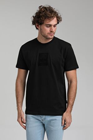 Bisiklet Yaka Siyah Slim Fit Tişört 23SSM20288