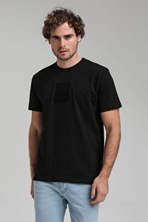 Bisiklet Yaka Siyah Slim Fit Tişört 23SSM20288