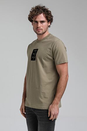 Bisiklet Yaka Açık Haki Slim Fit Tişört 23SSM20288