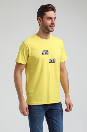 Bisiklet Yaka Sarı Slim Fit Tişört 23SSM20289