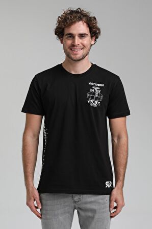Bisiklet Yaka Siyah Slim Fit Tişört 23SSM20299