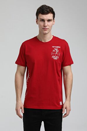 Bisiklet Yaka Bordo Slim Fit Tişört 23SSM20299