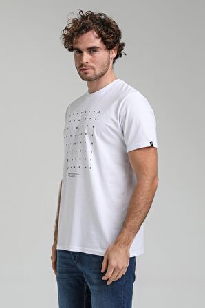 Bisiklet Yaka Beyaz Slim Fit Tişört 23SSM20303