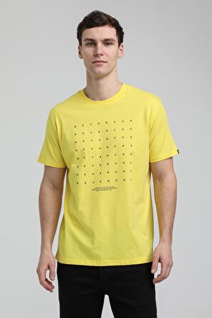 Bisiklet Yaka Sarı Slim Fit Tişört 23SSM20303