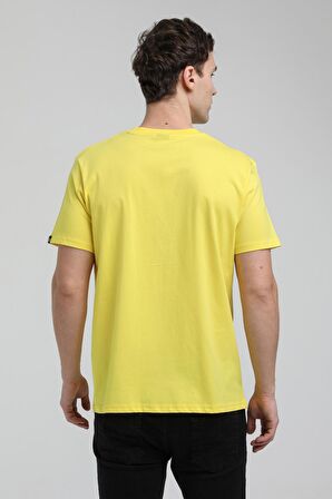 Bisiklet Yaka Sarı Slim Fit Tişört 23SSM20303