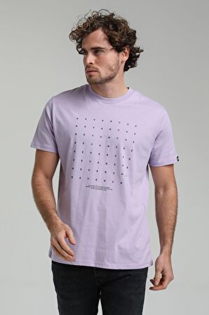 Bisiklet Yaka Lila Slim Fit Tişört 23SSM20303