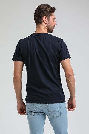 New World Polo Bisiklet Yaka Lacivert Slim Fit Tişört 23SSM20316