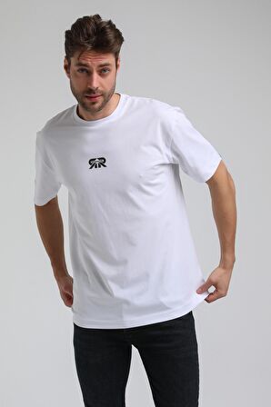 Bisiklet Yaka Beyaz Slim Fit Tişört 23SSM20335