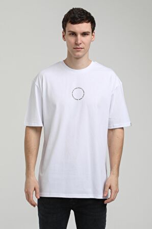 Bisiklet Yaka Beyaz Slim Fit Tişört 23SSM20333