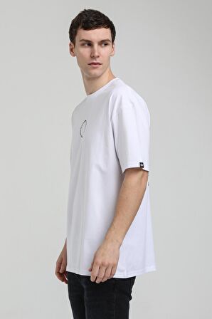 Bisiklet Yaka Beyaz Slim Fit Tişört 23SSM20333