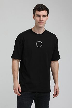 Bisiklet Yaka Siyah Slim Fit Tişört 23SSM20333