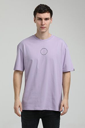 Bisiklet Yaka Lila Slim Fit Tişört 23SSM20333