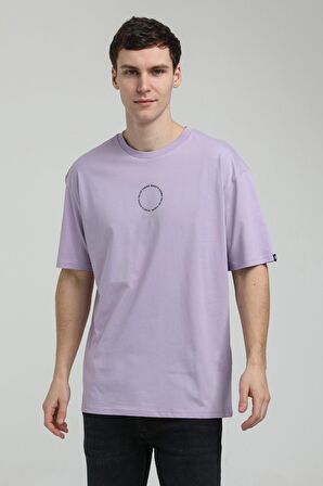 Bisiklet Yaka Lila Slim Fit Tişört 23SSM20333