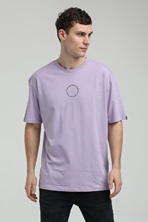 Bisiklet Yaka Lila Slim Fit Tişört 23SSM20333