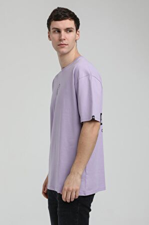 Bisiklet Yaka Lila Slim Fit Tişört 23SSM20333