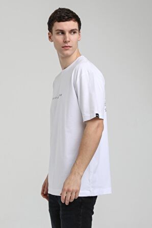 Bisiklet Yaka Beyaz Slim Fit Tişört 23SSM20334