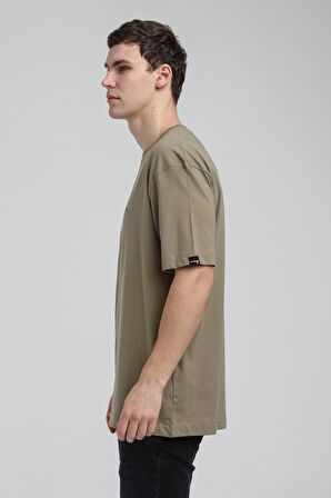 Bisiklet Yaka Açık Haki Slim Fit Tişört 23SSM20334