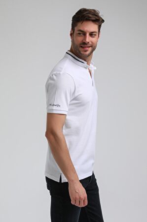 New World Polo Hakim Yaka Beyaz Slim Fit Polo 23SSM10247