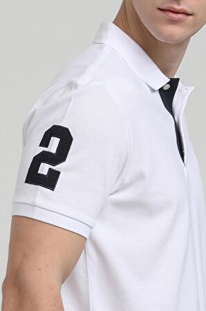 New World Polo Polo Yaka Beyaz Regular Custom Polo 23SSM10253