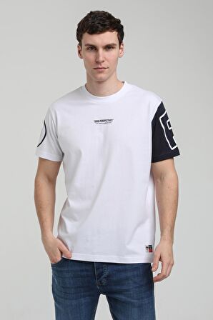 New World Polo Bisiklet Yaka Beyaz Slim Fit Tişört 23SSM20326