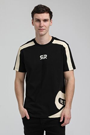 Bisiklet Yaka Siyah Slim Fit Tişört 23SSM20324