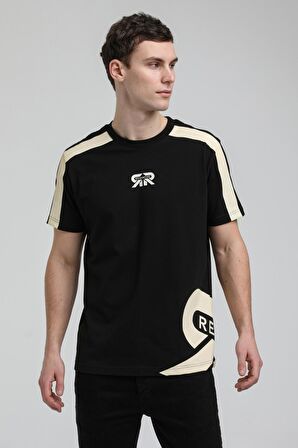 Bisiklet Yaka Siyah Slim Fit Tişört 23SSM20324