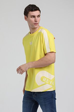 Bisiklet Yaka Sarı Slim Fit Tişört 23SSM20324