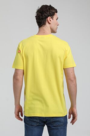 Bisiklet Yaka Sarı Slim Fit Tişört 23SSM20324
