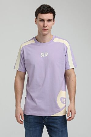Bisiklet Yaka Lila Slim Fit Tişört 23SSM20324